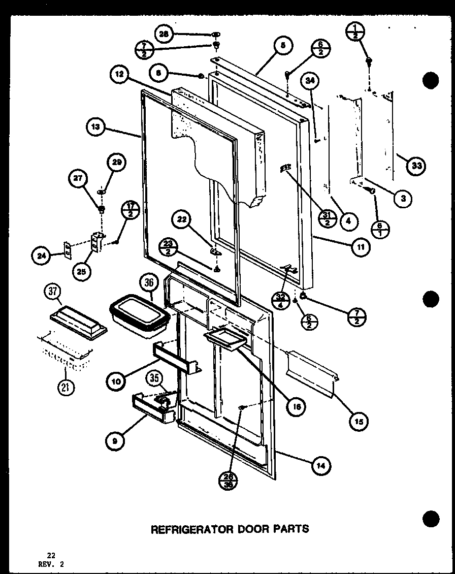Amana TCI22K-P7803244W refrigerator door parts (tc20k/p7803215w) (tc20k/p7803216w) (tci20k/p7803217w) (tci20k/p7803218w) diagram