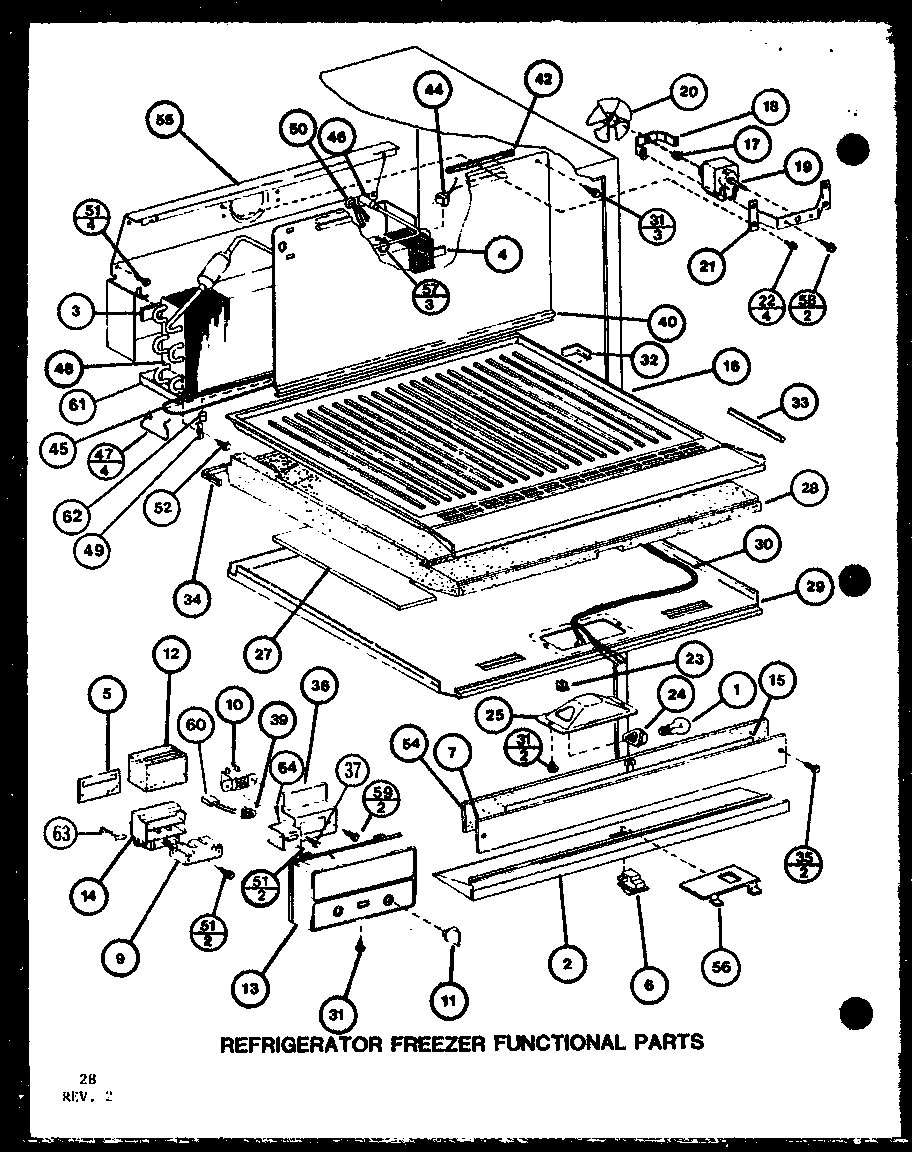 Amana TCI22K-P7803244W refrigerator freezer functional parts (tc20k/p7803215w) (tc20k/p7803216w) (tci20k/p7803217w) (tci20k/p7803218w) diagram