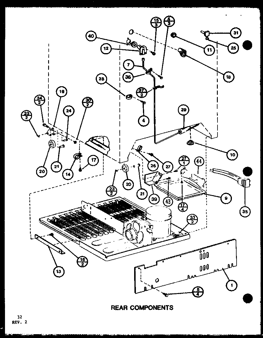 Amana TCI22K-P7803244W rear components (tc20k/p7803215w) (tc20k/p7803216w) (tci20k/p7803217w) (tci20k/p7803218w) diagram