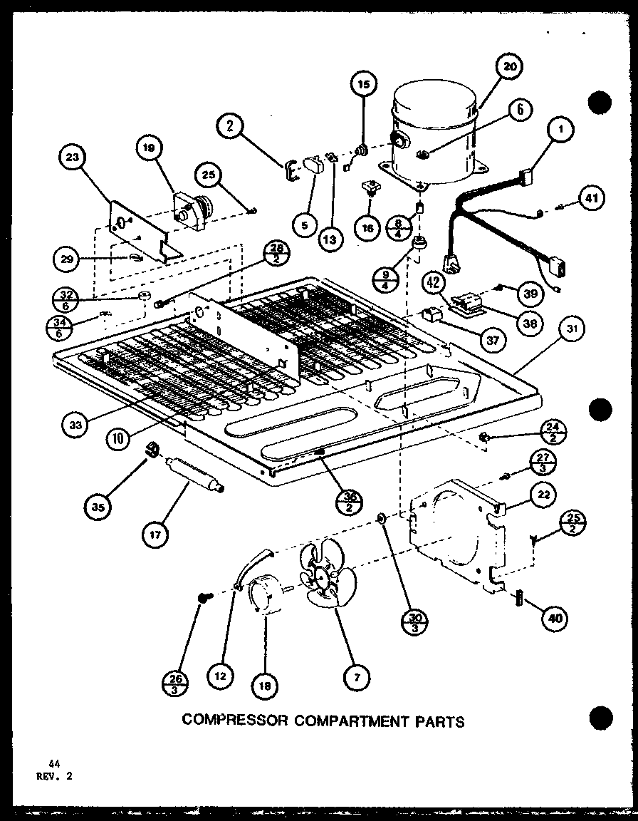 Amana TCI22K-P7803244W compressor compartment parts (tc22k/p7803219w) (tci22k/p7803220w) (tci22k/p7803244w) (tc22k/p7859203w) diagram
