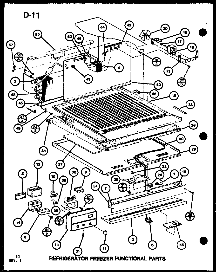 Amana TC22G-P75535-14W refrigerator freezer functional parts (tc22g/p75535-14w) (tc22g/p76512-10w) diagram