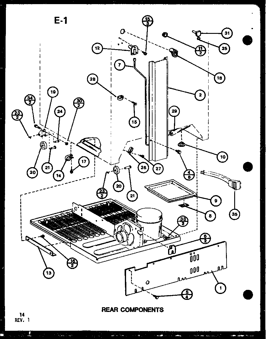 Amana TC22G-P75535-14W rear components (tc22g/p75535-14w) (tc22g/p76512-10w) diagram