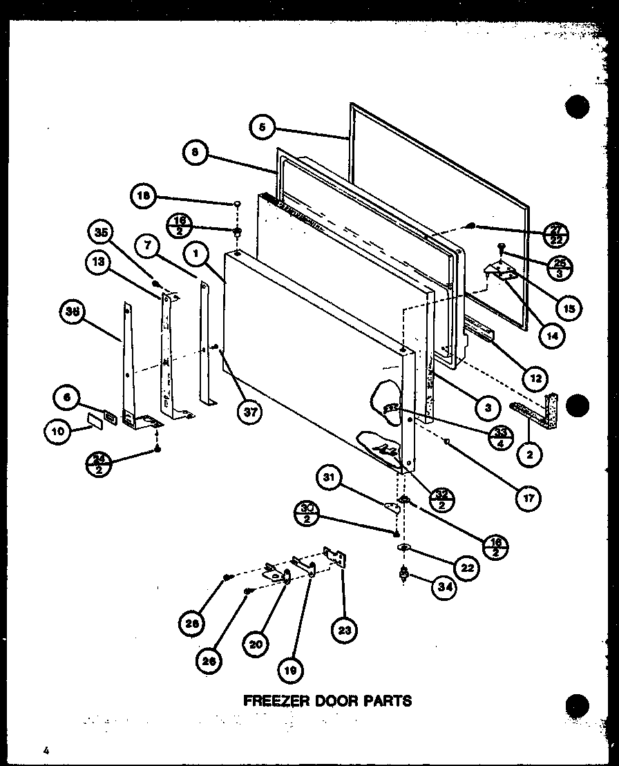 Amana TLI22J-P7739040W freezer door parts (tli22j/p7739040w) diagram