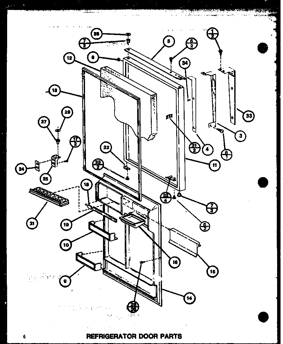 Amana TLI22J-P7739040W refrigerator door parts (tli22j/p7739040w) diagram