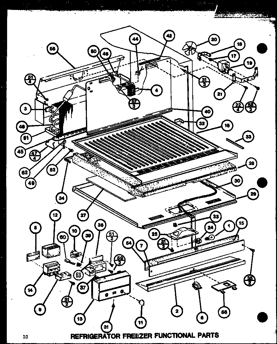 Amana TLI22J-P7739040W refrigerator freezer functional parts (tli22j/p7739040w) diagram