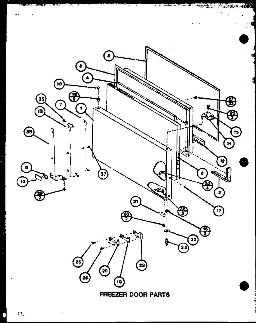 Amana TX22J-P7739049W freezer  door parts (tx20j/p7739045w) (tx20j/p7739046w) (txi20j/p7739047w) (txi20j/p7739048w) diagram