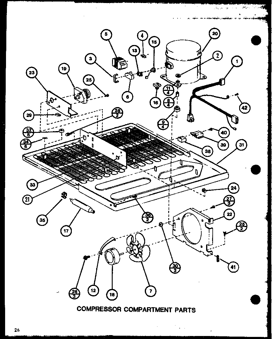 Amana TX22J-P7739049W compressor compartment parts (tx20j/p7739045w) (tx20j/p7739046w) (txi20j/p7739047w) (txi20j/p7739048w) diagram