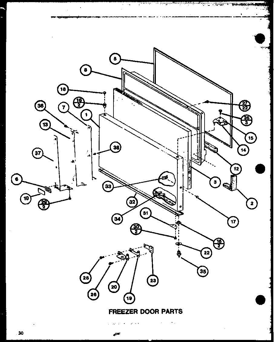 Amana TX22J-P7739049W freezer door parts (tx22j/p7739049w) (txi22j/p7739050w) diagram