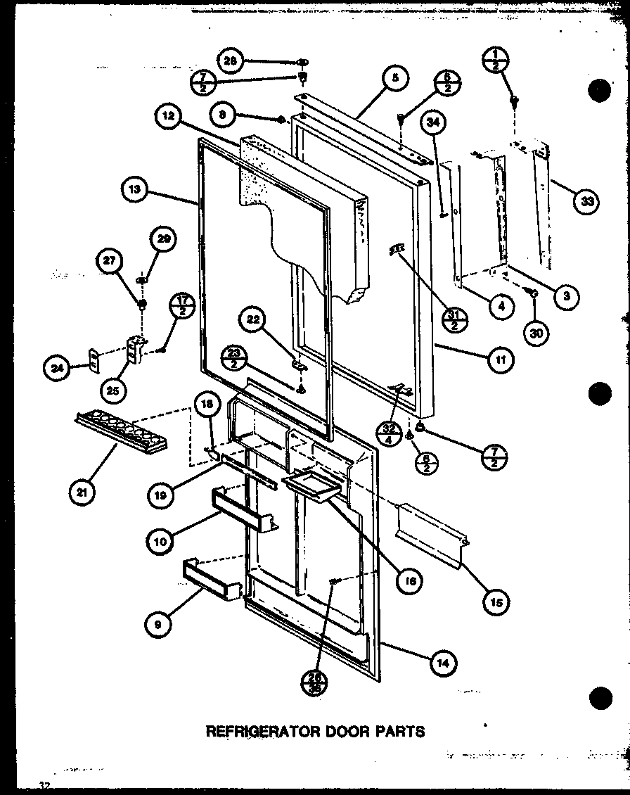 Amana TX22J-P7739049W refrigerator door parts (tx22j/p7739049w) (txi22j/p7739050w) diagram