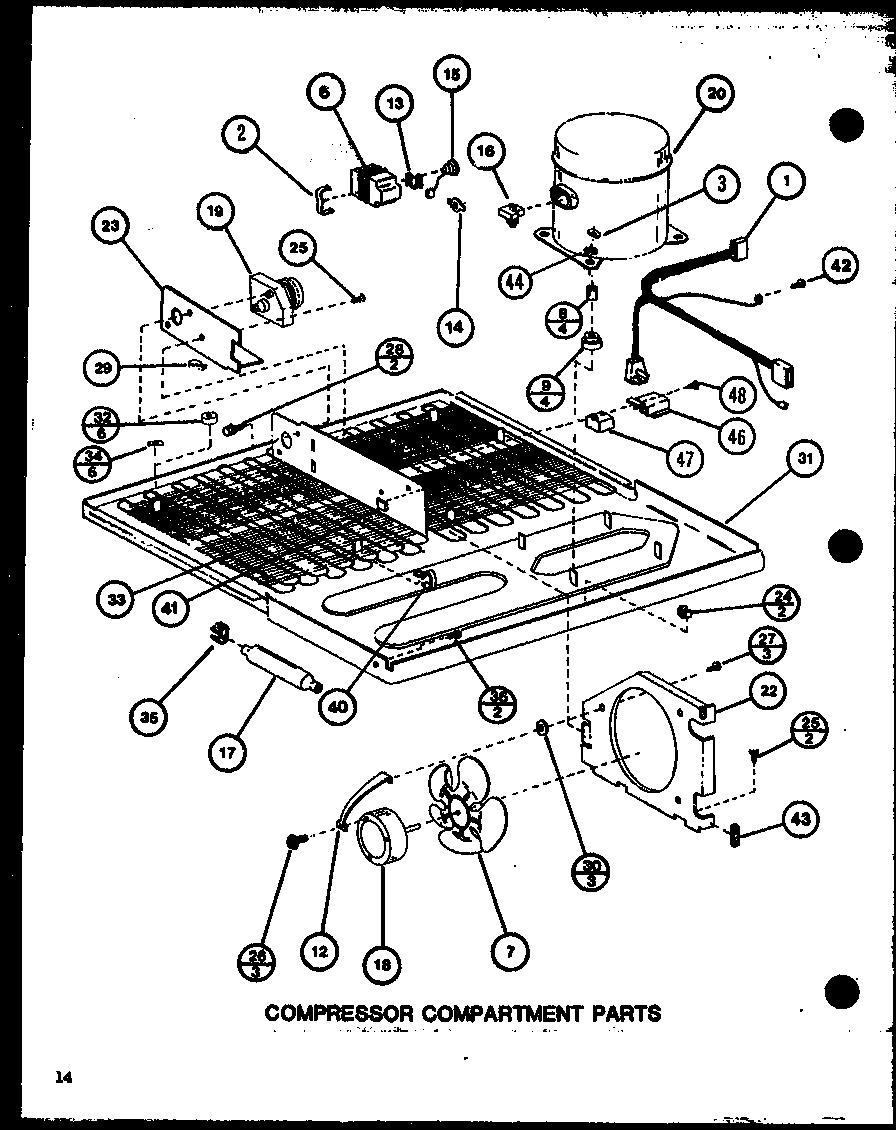 Amana TMI18K-P7791116W compressor compartment parts (tm16k1/p7791108w) (tm16k1/p7791109w) (tm16k/p7791110w) (tm16k/p7791111w) (tmi16k/p7791112w) (tmi16k/p7791113w) diagram