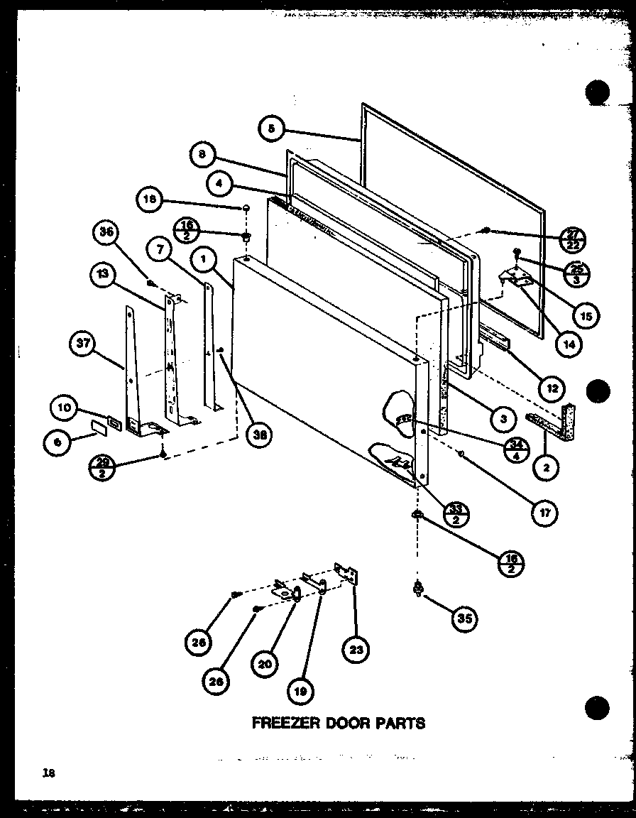 Amana TMI18K-P7791116W freezer door parts (tm18k/p7791114w) (tm18k/p7791115w) (tmi18k/p7791116w) (tmi18k/p7791117w) diagram
