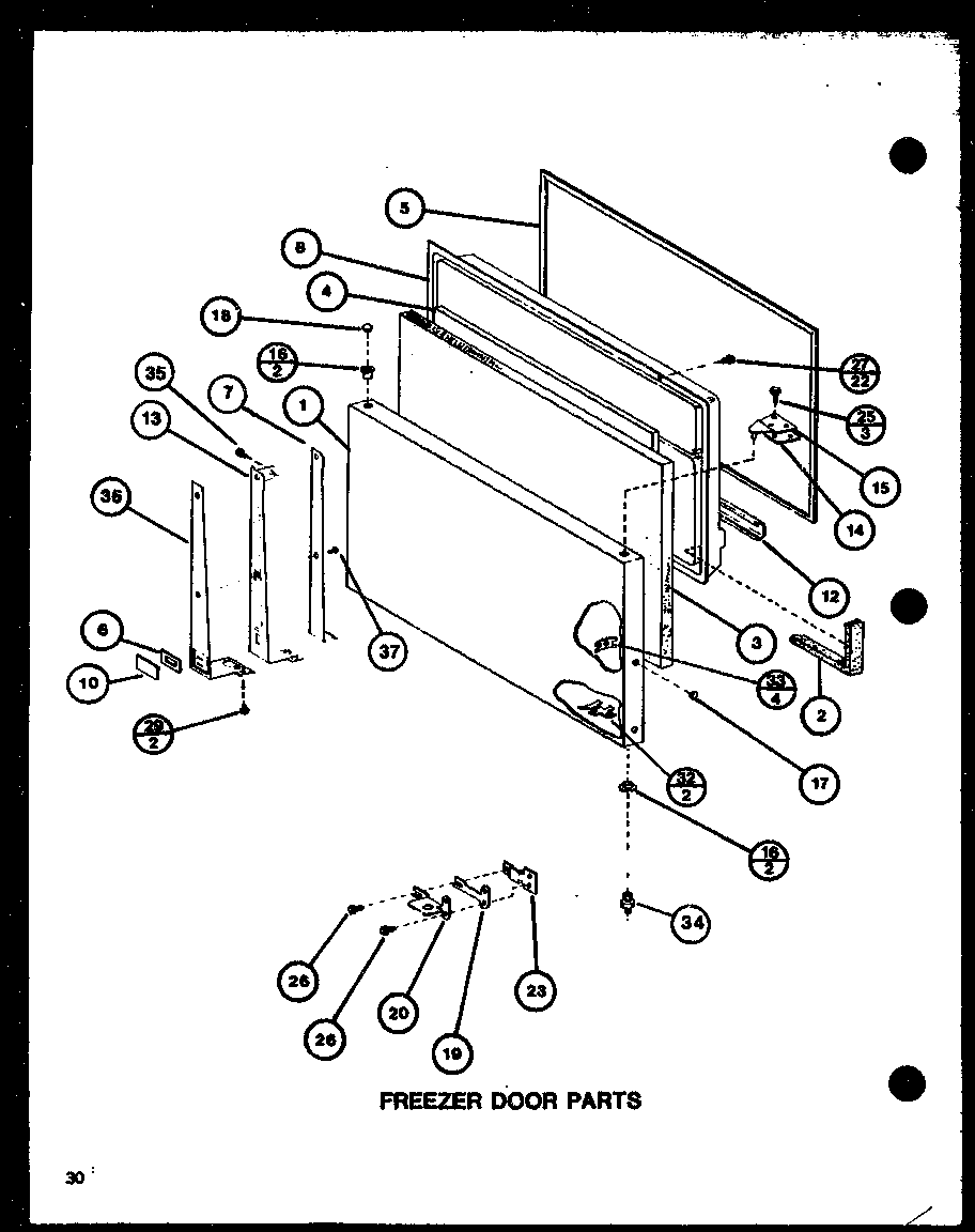 Amana TMI18K-P7791116W freezer door parts (tm20k/p7791118w) (tm20k/p7791119w) (tmi20k/p7791120w) (tmi20k/p7791121w) diagram