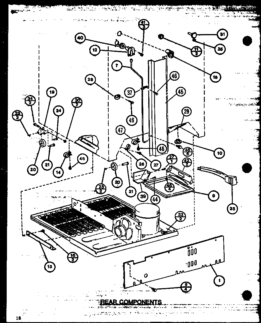 Amana TXI20M-P7858518W rear components (tx18m/p7858506w) (tx18m/p7858507w) (txi18m/p7858516w) (txi18m/p7858517w) (tx18mb/p7858530w) (tx18mb/p7858531w) diagram