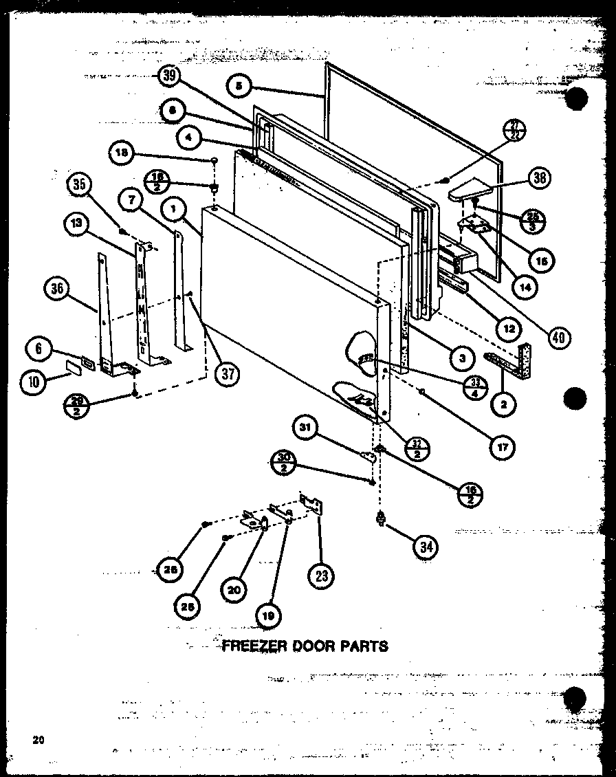 Amana TXI20M-P7858518W freezer door parts (tx20m/p7858508w) (tx20m/p7858509w) (txi20m/p7858518w) (txi20m/p7858519w) (tx20mb/p7858532w) (tx20mb/p7858533w) diagram