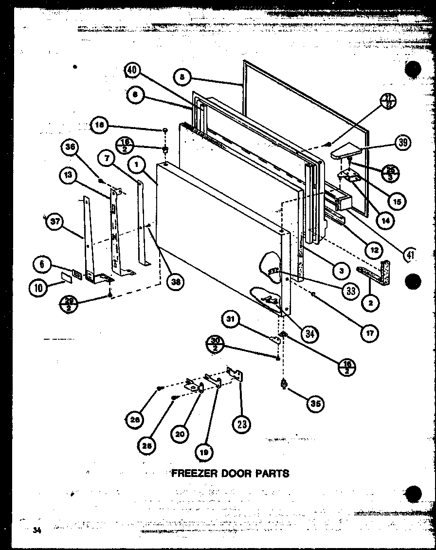 Amana TXI20M-P7858518W freezer door parts (tx22m/p7858510w) diagram