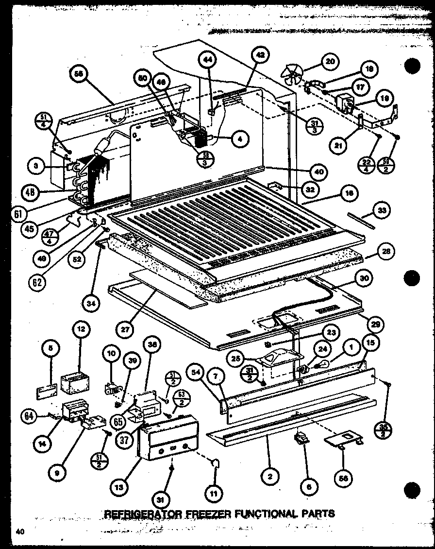 Amana TXI20M-P7858518W refrigerator freezer functional parts (tx22m/p7858510w) diagram