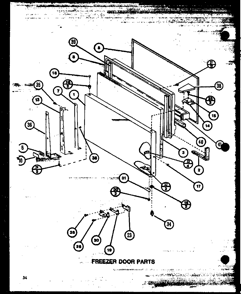 Amana TL18M-P7858511W freezer door parts (tli22m/p7858523w) (tli22m/p7858524w) diagram