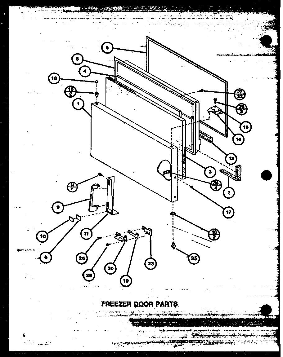Amana TM18J2-P7859215W freezer door parts diagram