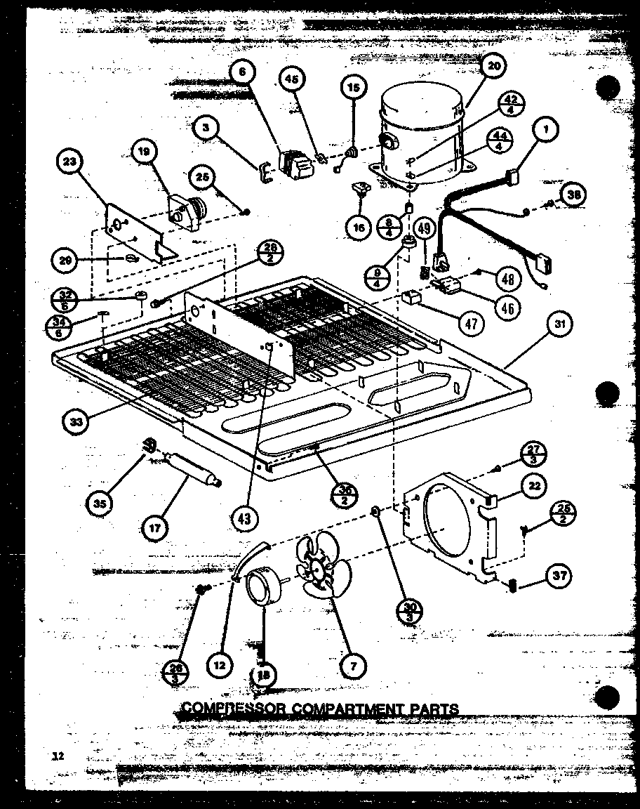 Amana TM18J2-P7859215W compressor compartment parts diagram