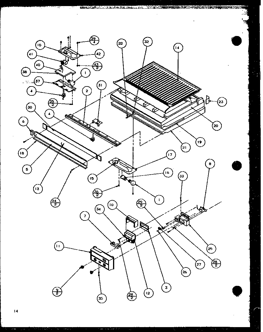 Amana TX22QL-P1114901WL comparment separator/divider block diagram