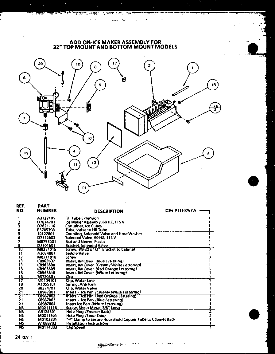 Amana TX22QL-P1114901WL icemaker diagram