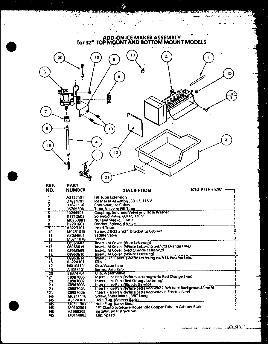 Amana TX22QL-P1114901WL icemaker diagram