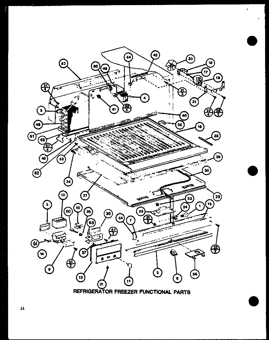 Amana TRGI20J-P7791105W refrigerator freezer functional parts (trg16j/p7739032w) diagram