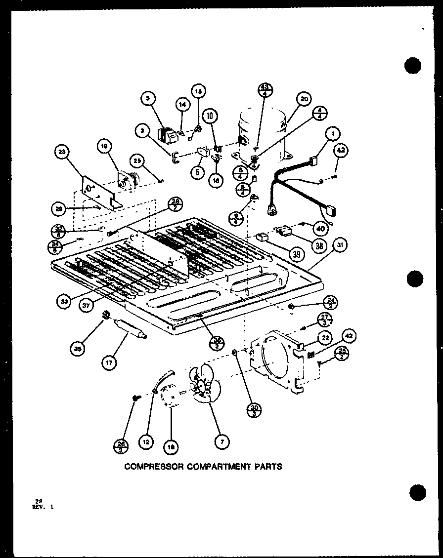 Amana TRGI20J-P7791105W compressor compartment parts (trg18j/p7739033w) (trgi18j/p7791103w) (trgi18j/p7791104w) diagram