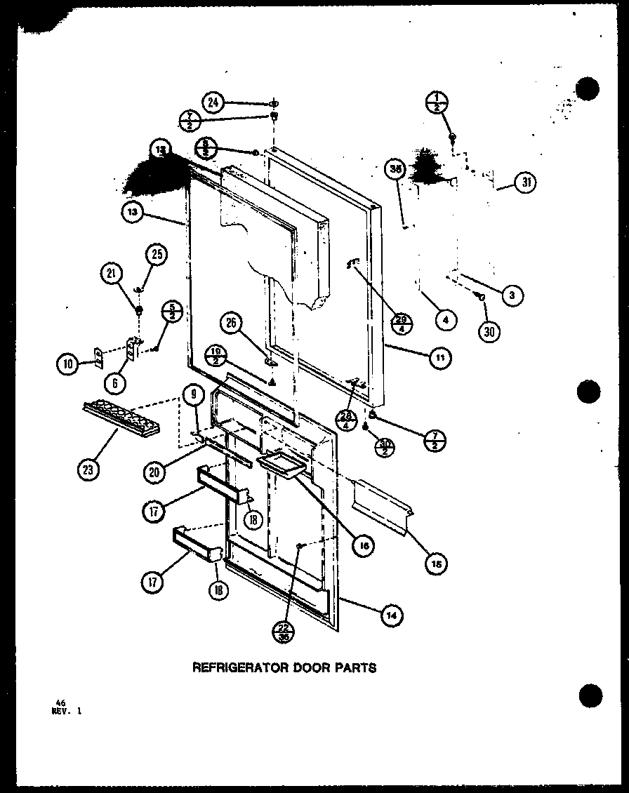 Amana TRGI20J-P7791105W refrigerator door parts (trgi22j/p7791107w) diagram