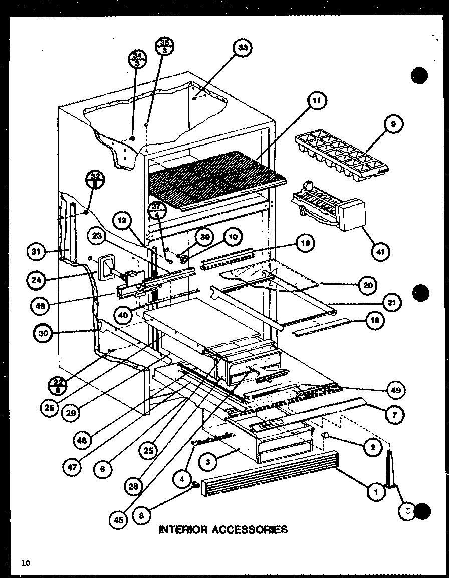 Amana TCI20J-P7739038W interior accessories (tci18j/p7739036w) (tci18j/p7739037w) diagram