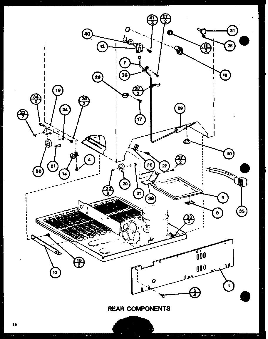 Amana TCI20J-P7739038W rear components (tci18j/p7739036w) (tci18j/p7739037w) diagram