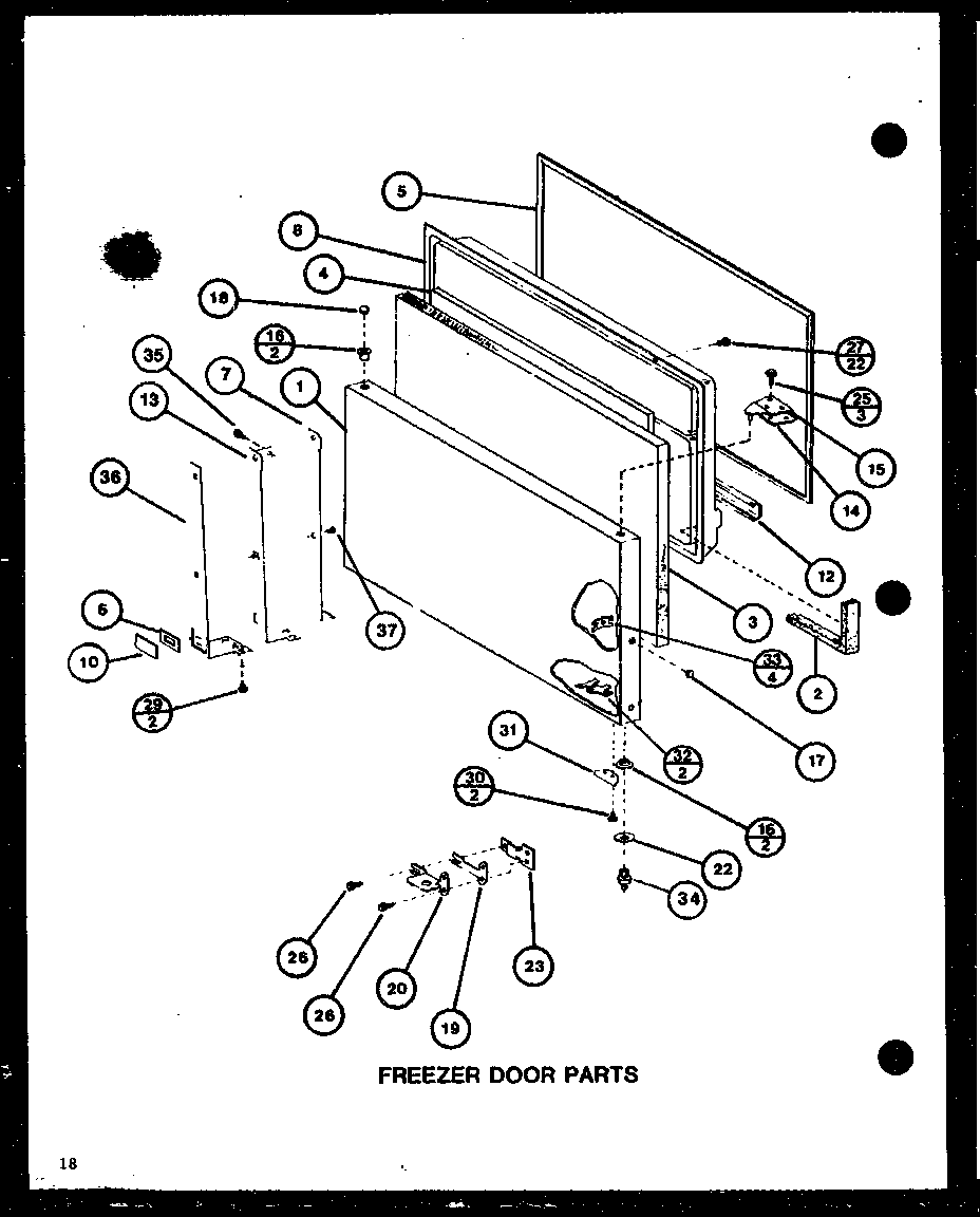 Amana TCI20J-P7739038W freezer door parts (tci20j/p7739038w) (tci20j/p7739039w) diagram