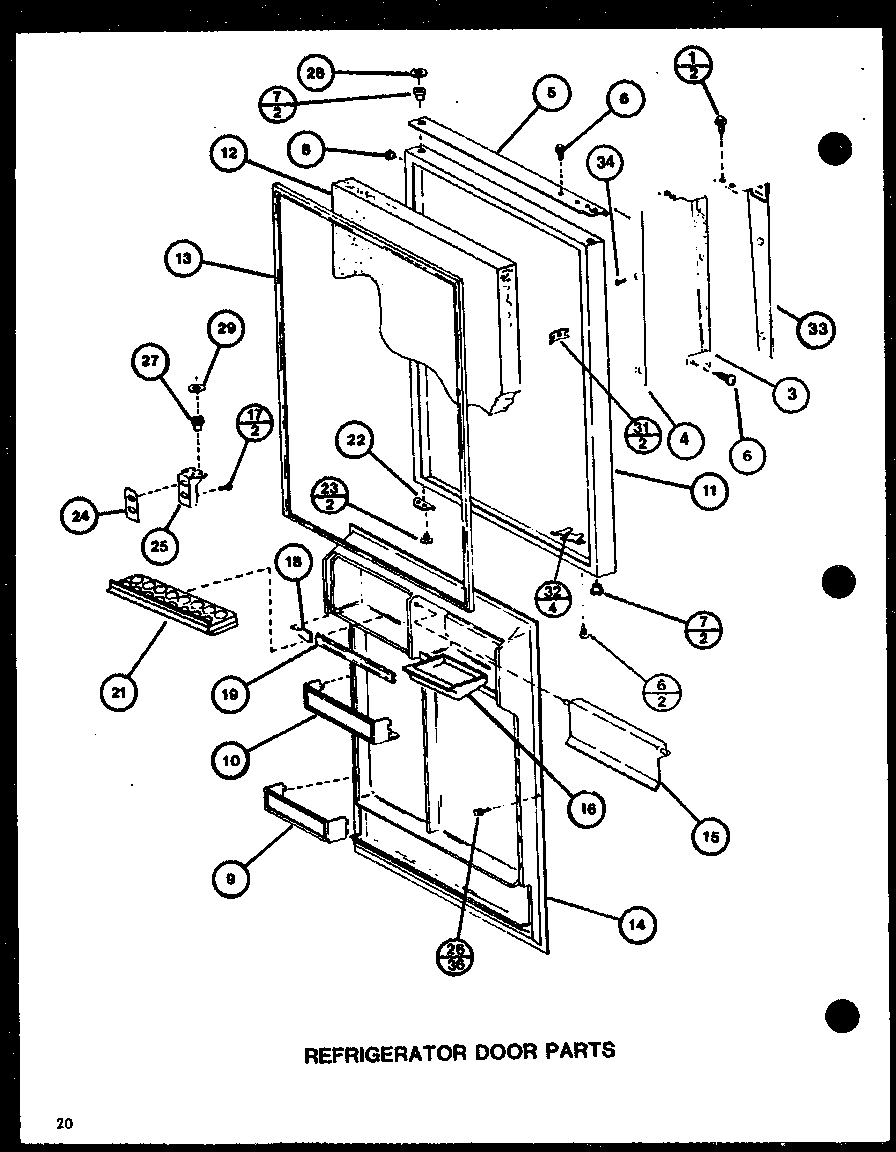 Amana TCI20J-P7739038W refrigerator door parts (tci20j/p7739038w) (tci20j/p7739039w) diagram