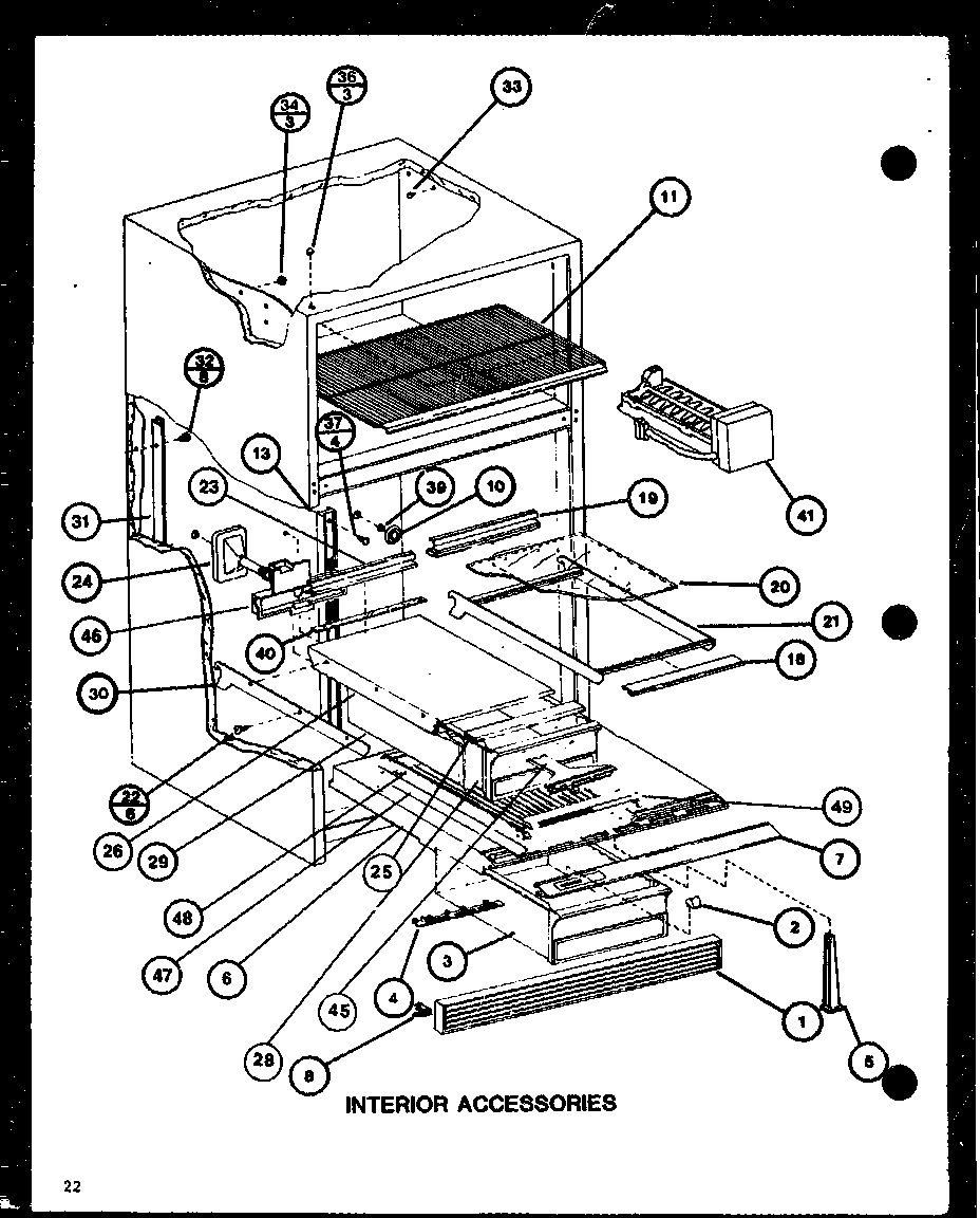 Amana TCI20J-P7739038W interior accessories (tci20j/p7739038w) (tci20j/p7739039w) diagram