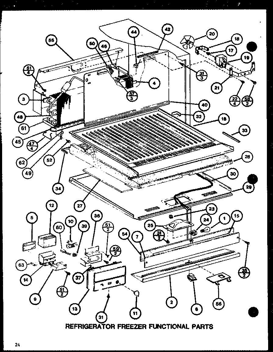 Amana TCI20J-P7739038W refrigerator freezer functional parts (tci20j/p7739038w) (tci20j/p7739039w) diagram