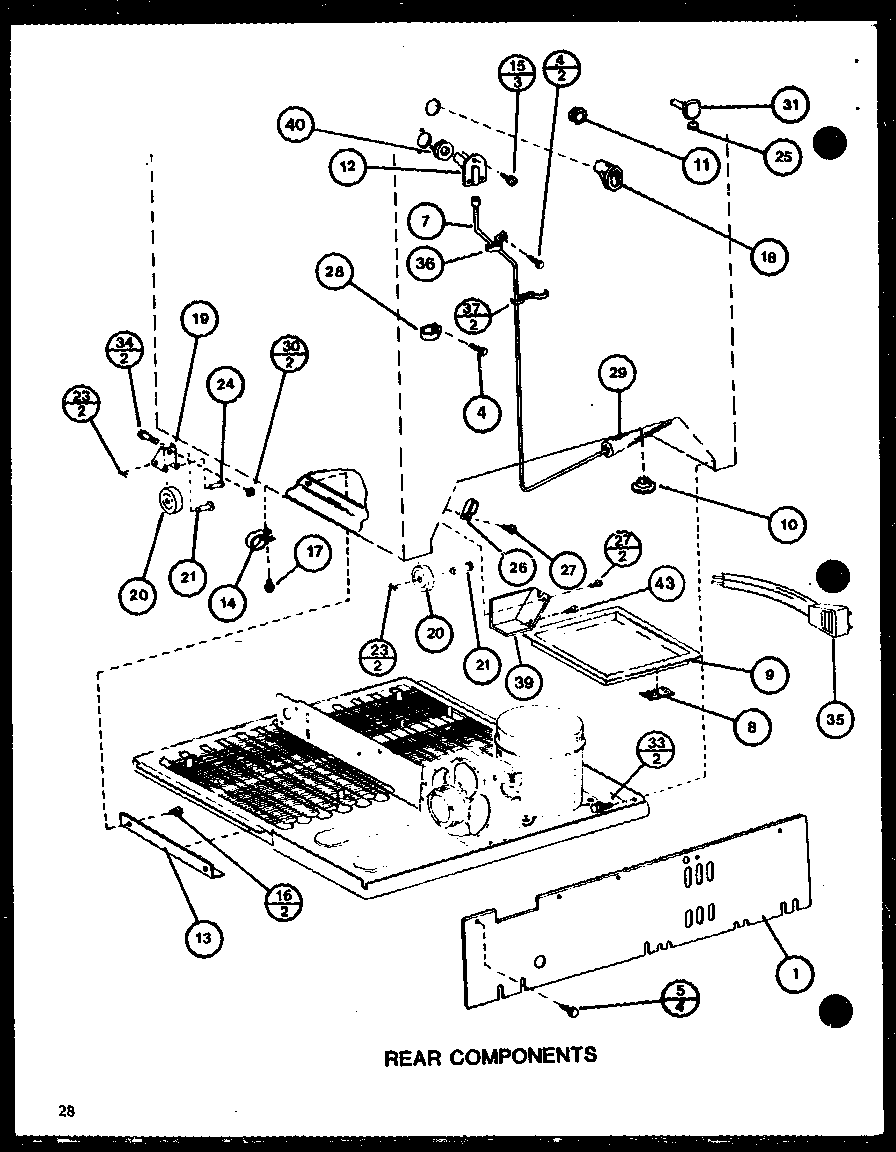 Amana TCI20J-P7739038W rear components (tci20j/p7739038w) (tci20j/p7739039w) diagram