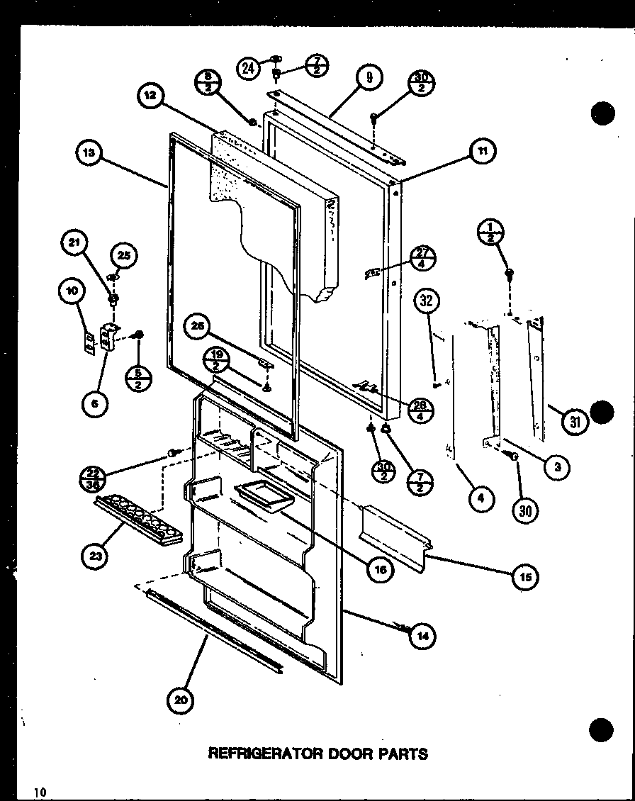 Amana TJ16K-P7791135W refrigerator door parts (tj16k/p7791134w) (tj16k/p7791135w) (tji16k/p7791136w) (tji16k/p7791137w) diagram