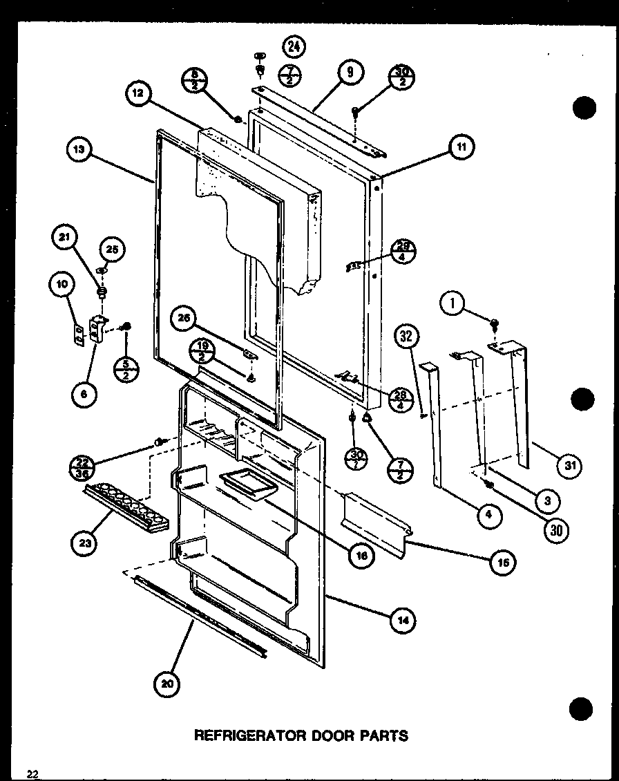 Amana TJ16K-P7791135W refrigerator door parts (tj18j/p7791138w) (tj18k/p7791139w) (tji18k/p7791140w) (tji18k/p7791141w) diagram