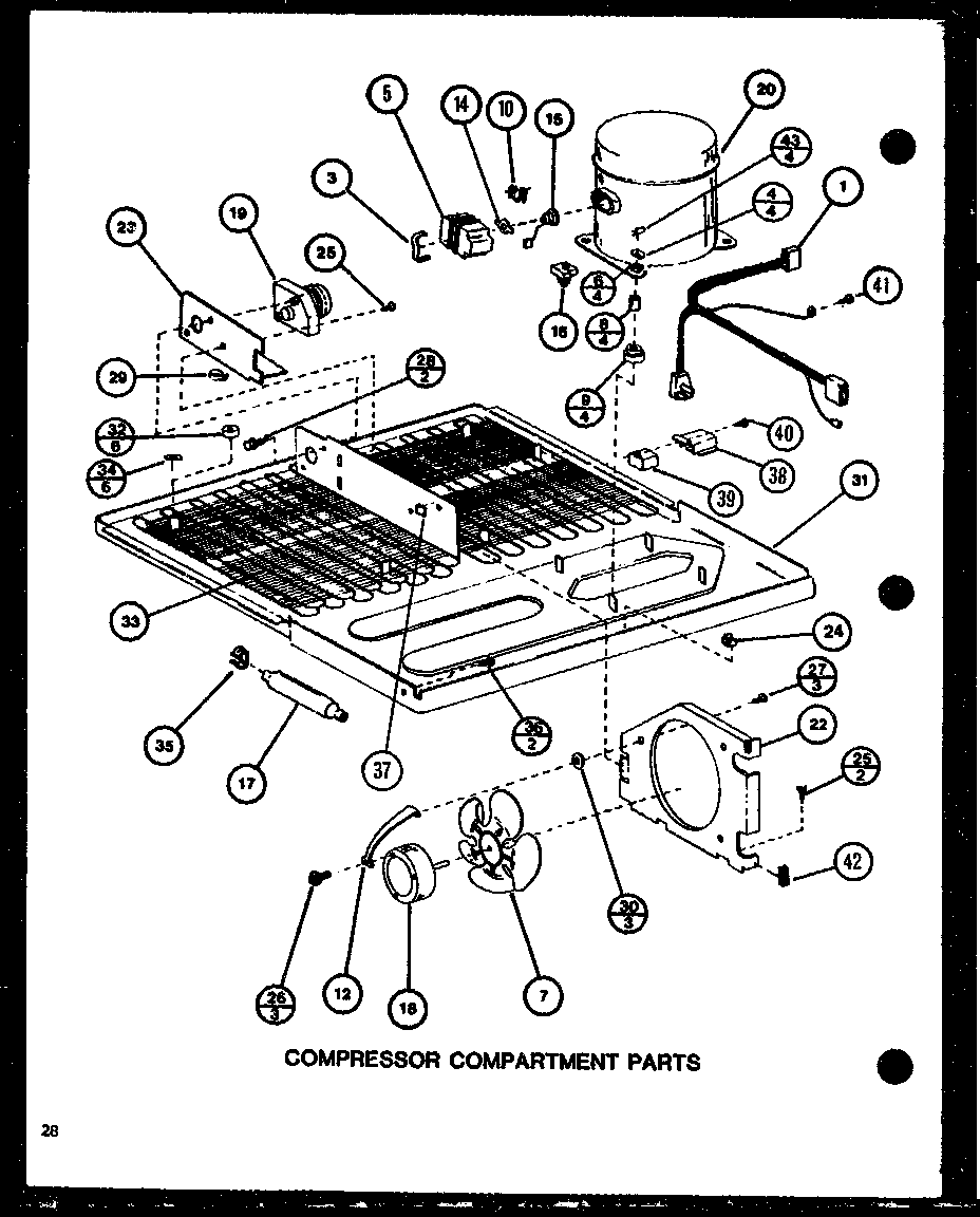 Amana TJ16K-P7791135W compressor compartment parts (tj18j/p7791138w) (tj18k/p7791139w) (tji18k/p7791140w) (tji18k/p7791141w) diagram
