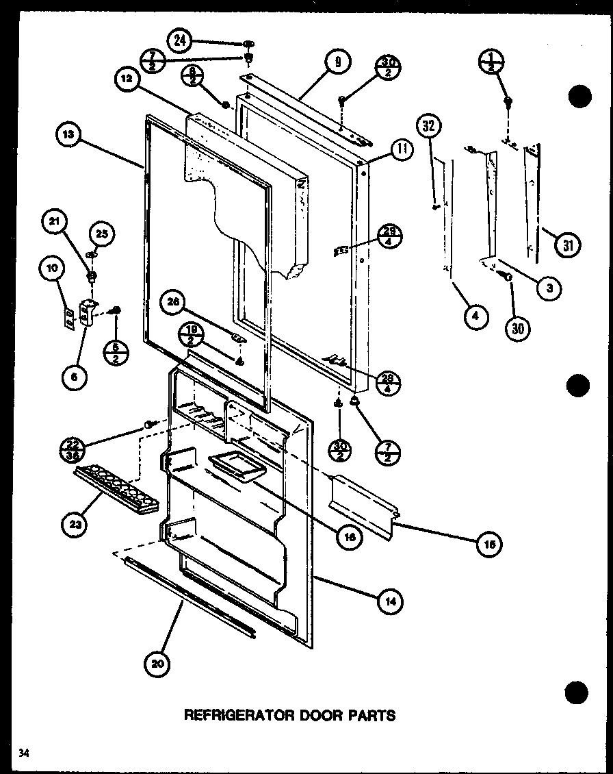 Amana TJ16K-P7791135W refrigerator door parts (tj20k/p7791142w) (tj20k/p7791143w) (tji20k/p7791144w) (tji20k/p7791145w) diagram