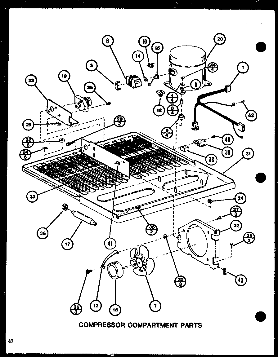 Amana TJ16K-P7791135W compressor compartment parts (tj20k/p7791142w) (tj20k/p7791143w) (tji20k/p7791144w) (tji20k/p7791145w) diagram