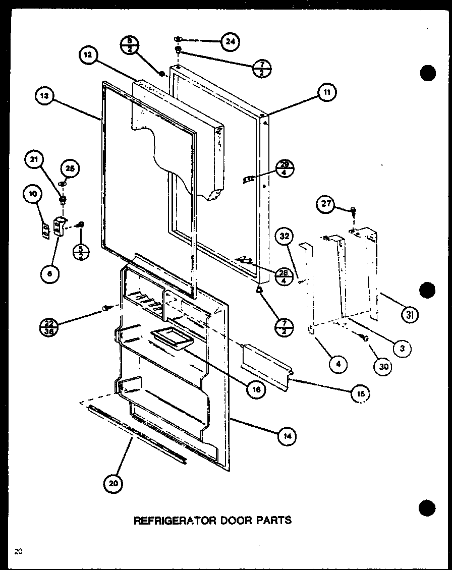 Amana TM16M1-P7859211W refrigerator door parts (tm18m/p7859212w) (tm18m/p7859213w) diagram