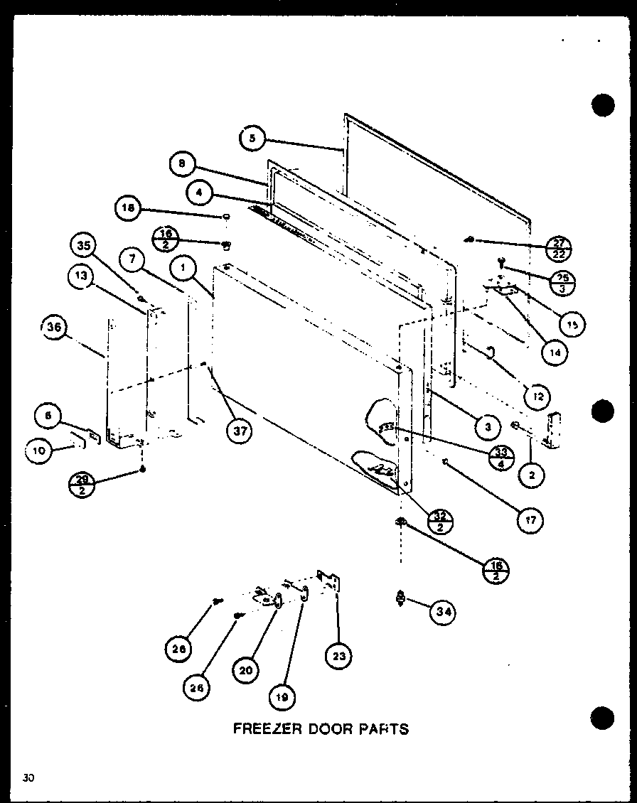 Amana TM16M1-P7859211W freezer door parts (tm20m/p7859216w) (tm20m/p7859217w) diagram