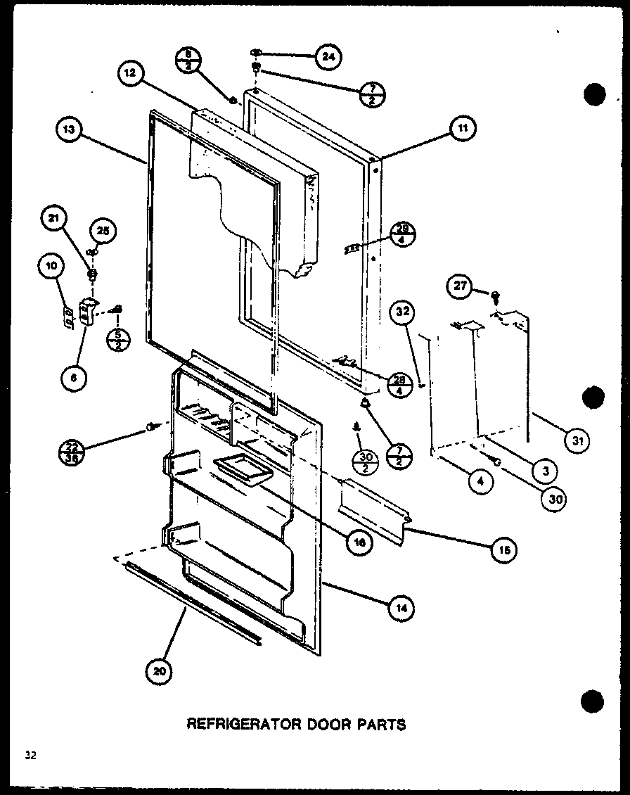 Amana TM16M1-P7859211W refrigerator door parts (tm20m/p7859216w) (tm20m/p7859217w) diagram