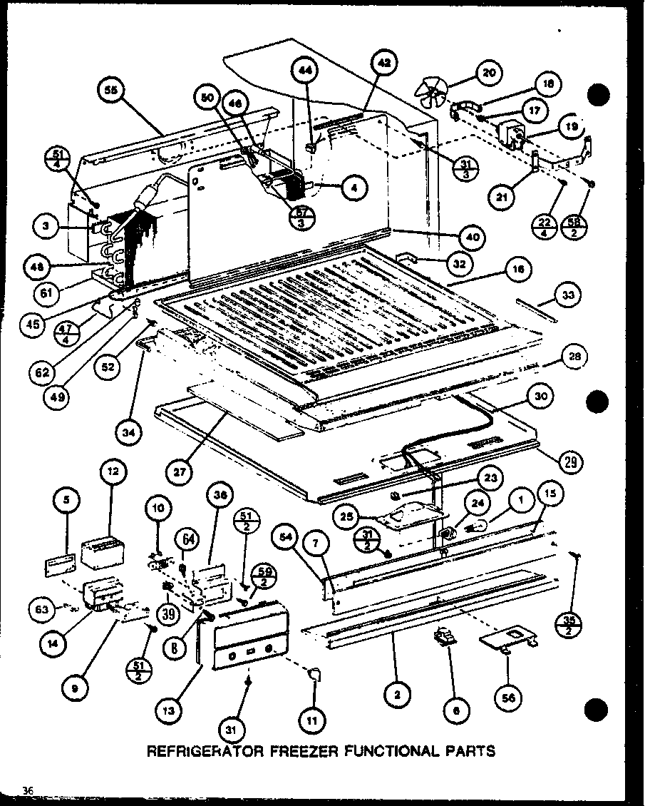 Amana TM16M1-P7859211W refrigerator freezer functional parts (tm20m/p7859216w) (tm20m/p7859217w) diagram