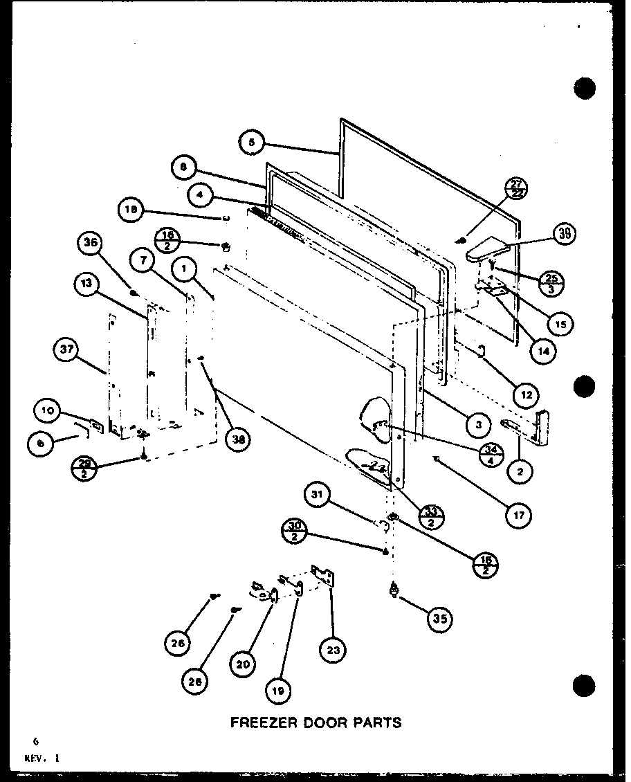 Amana TC20M-P7858503W freezer door parts (tc18m/p7858501w) (tc18m/p7858502w) (tc18mb/p7858526w) (tc18mb/p7858527w) diagram