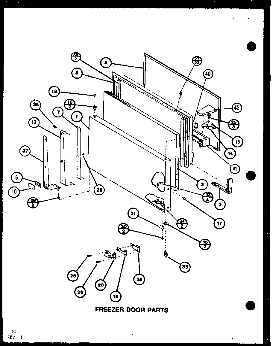 Amana TC20M-P7858503W freezer door parts (tc22m/p7858505w) diagram