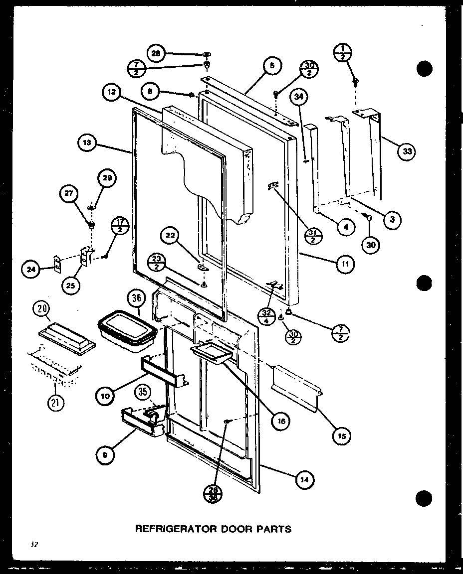 Amana TC20M-P7858503W refrigerator door parts (tc22m/p7858505w) diagram