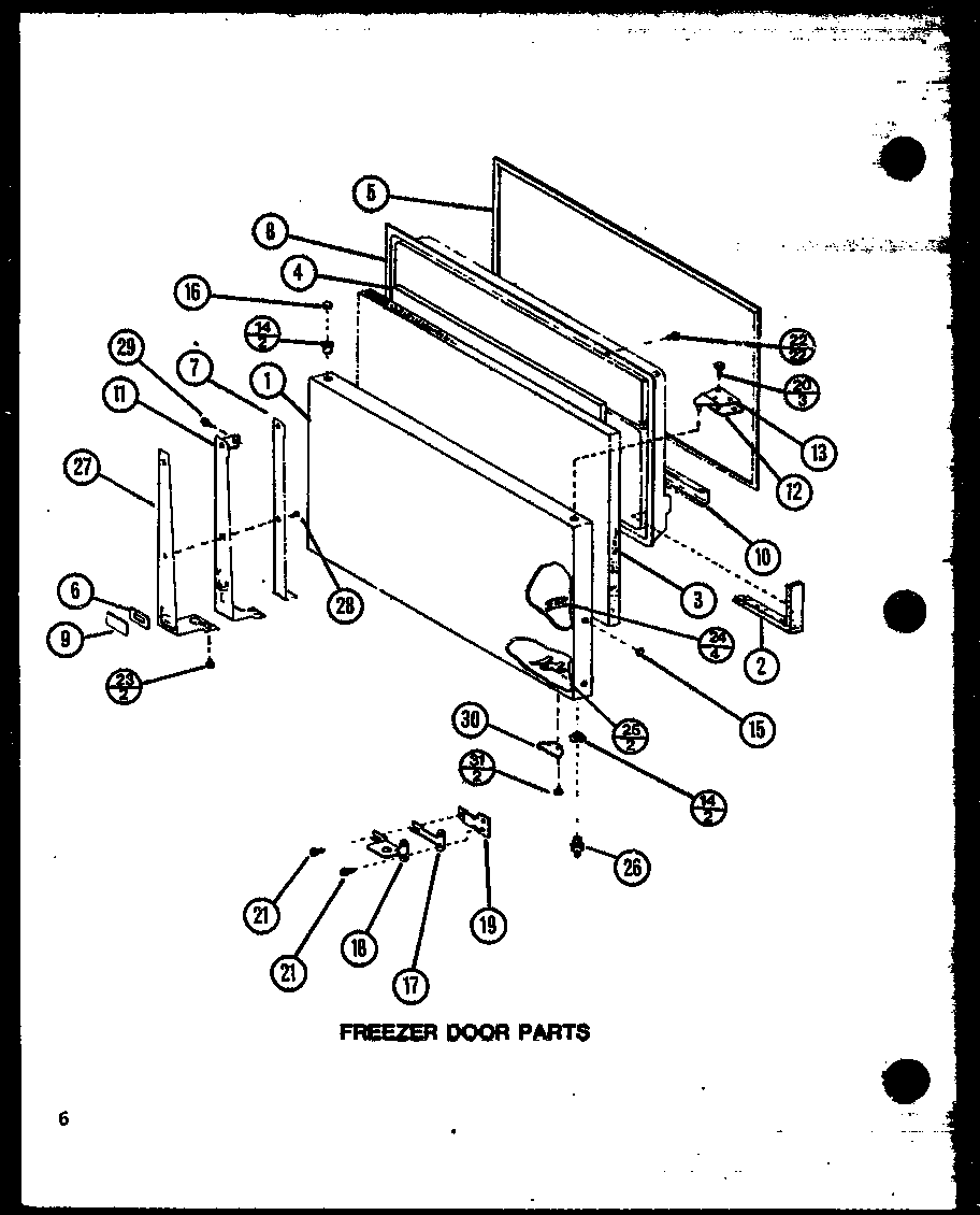 Amana TM18N-P1102104W freezer door parts (tm16n/p1102101w) (tm16n/p1102102w) (tm16n1/p1102116w) (tm16n1/p1102117w) diagram