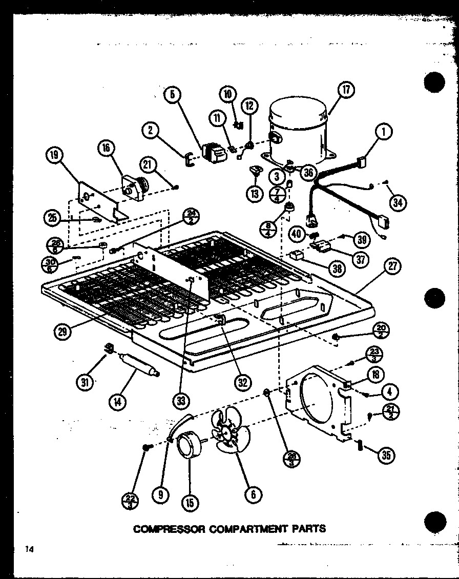 Amana TM18N-P1102104W compressor compartment parts (tm16n/p1102101w) (tm16n/p1102102w) (tm16n1/p1102116w) (tm16n1/p1102117w) diagram